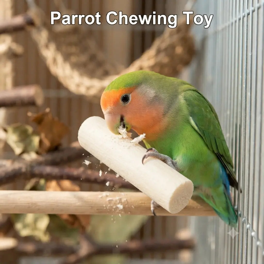 6-Pack Natural Tongcao Bird Chewing Sticks, Safe Parrot Accessories for Small Birds, Shredding Fun Toy, Healthy Beak Care Tool, Practical Enrichment