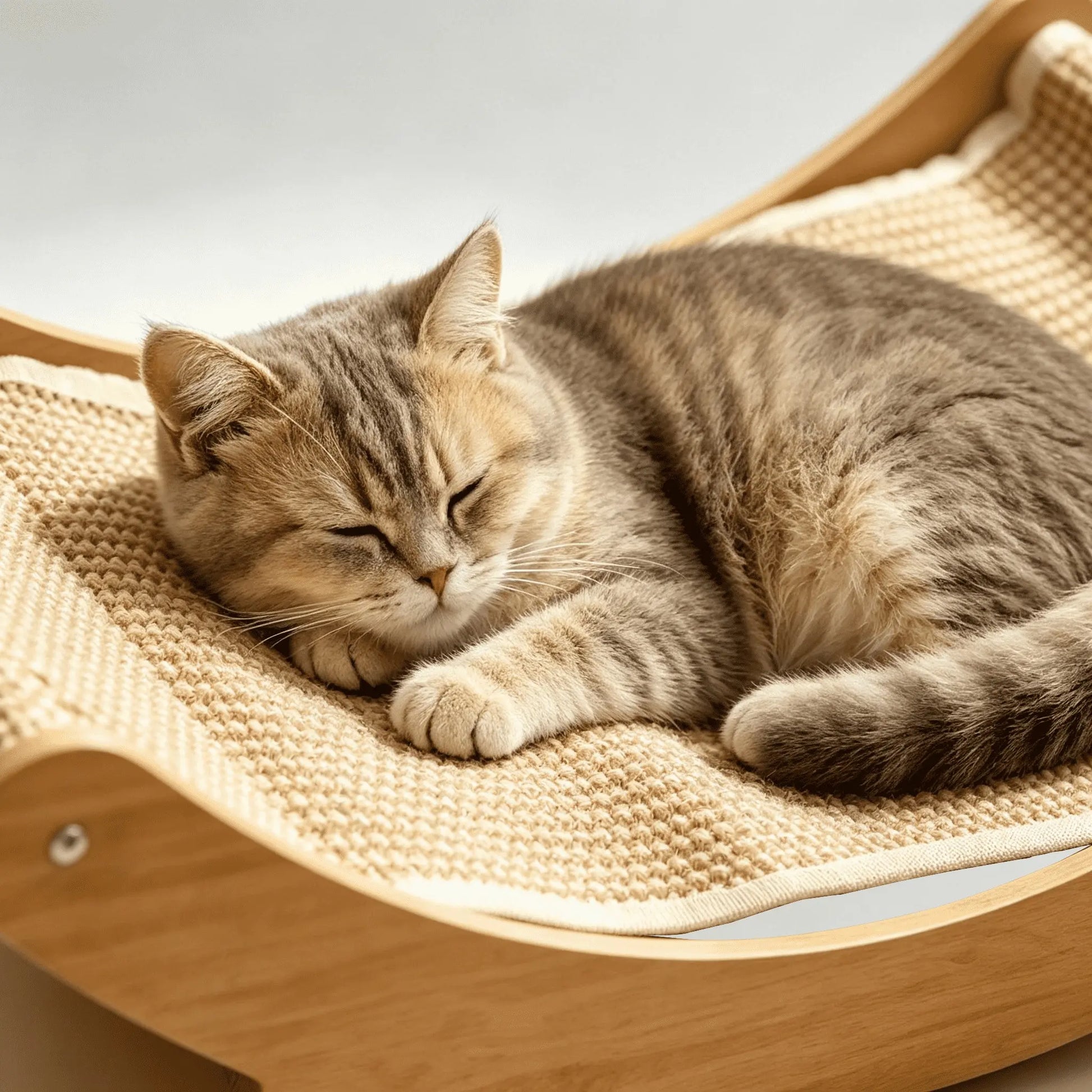 Natural Fiber Cat Scratching Bed, Durable Cat Scratch Board, Large Cat Claw Pad, Prevents Furniture Damage, Wooden Pet Home Decor, Natural Sisal Scratcher