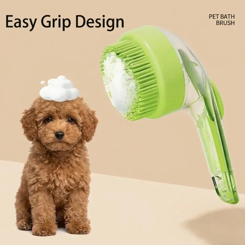 2026 New Universal 2-In-1 Pet Bath & Grooming Deshedding Brush with Built-In Soap Dispenser, 8In×3In×4In Gentle Massage Aid for Dogs & Cats, Enhances Beauty/Hair Care, Saves Dry Shampoo, Bathing
