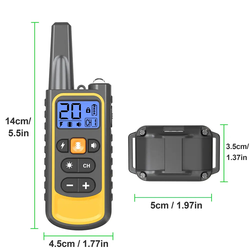 Remote-Controlled Dog Training Collar - 3300Ft Range Training Gear for 10-120Lbs Small, Medium, Large Dogs, Comfortable Lightweight Nylon Construction, IP67 Waterproof, Precise Control, 4 Effective Modes: Buzzing, Training Aid, 10-120 Lbs