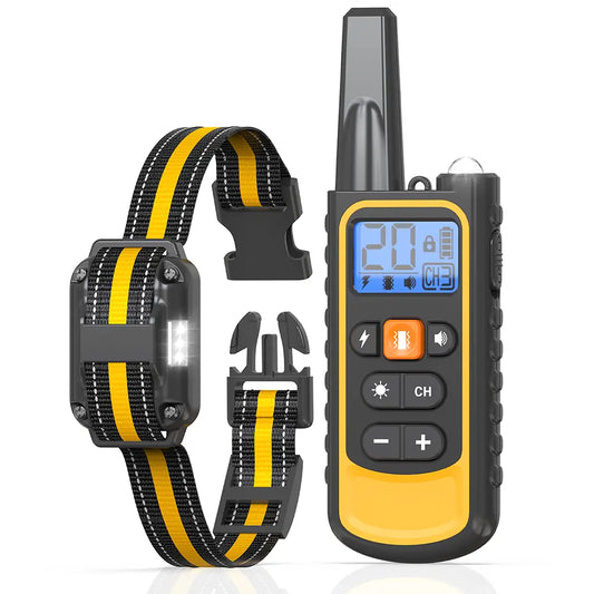 Remote-Controlled Dog Training Collar - 3300Ft Range Training Gear for 10-120Lbs Small, Medium, Large Dogs, Comfortable Lightweight Nylon Construction, IP67 Waterproof, Precise Control, 4 Effective Modes: Buzzing, Training Aid, 10-120 Lbs
